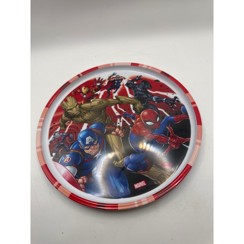 Zack designs Marvel Avengers Round‎ plate Captain America Spiderman